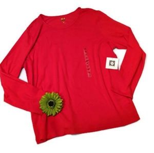 Anne Klein Red-Orange long-sleeved Top sz.2X #330